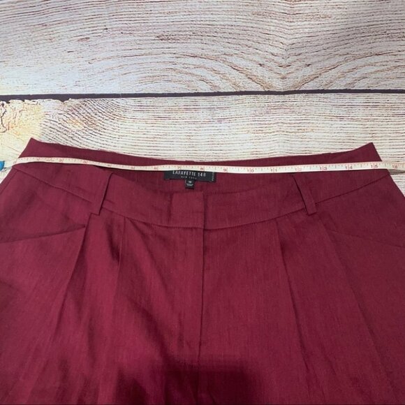 NWT Lafayette 148 NY Radicchio Linen Shorts Size 10 - Picture 9 of 16
